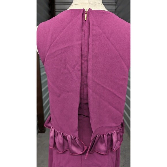 TRINA TURK Size 4 Dress Ruffle Layer Bodice Split Back Sheath - Picture 5 of 11